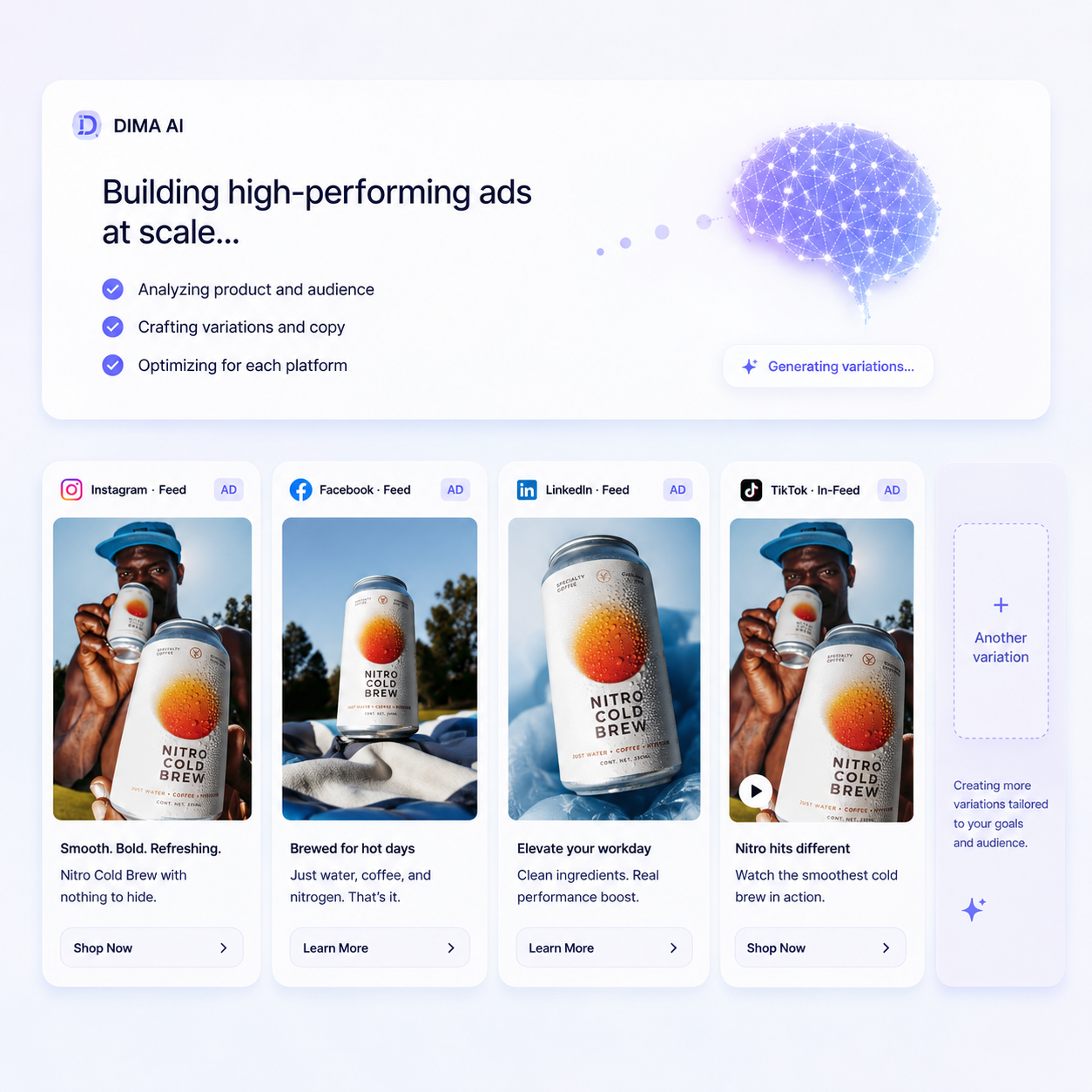 Ad with picture and copy built in DIMA Media Studio