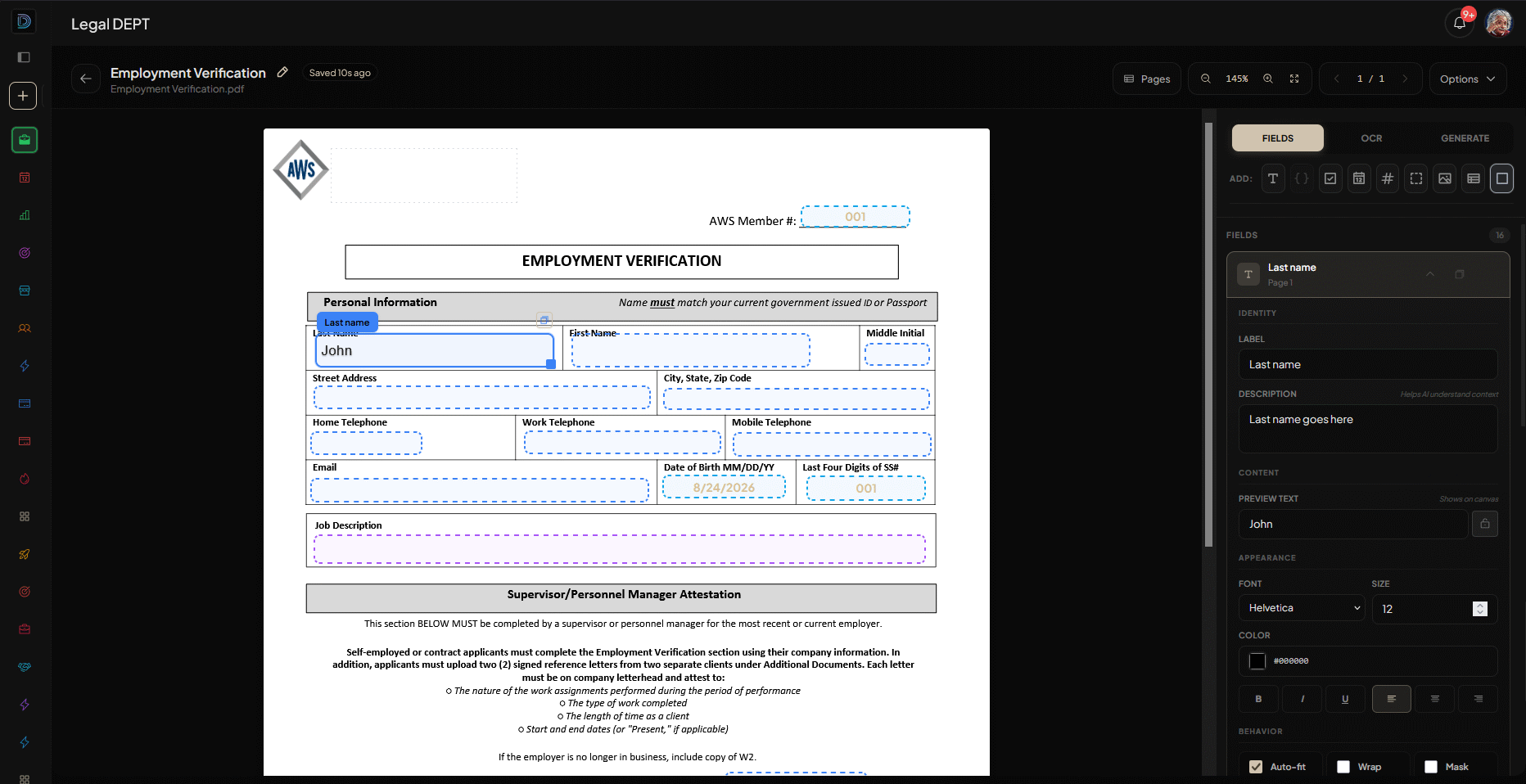 DIMA fill-in docs