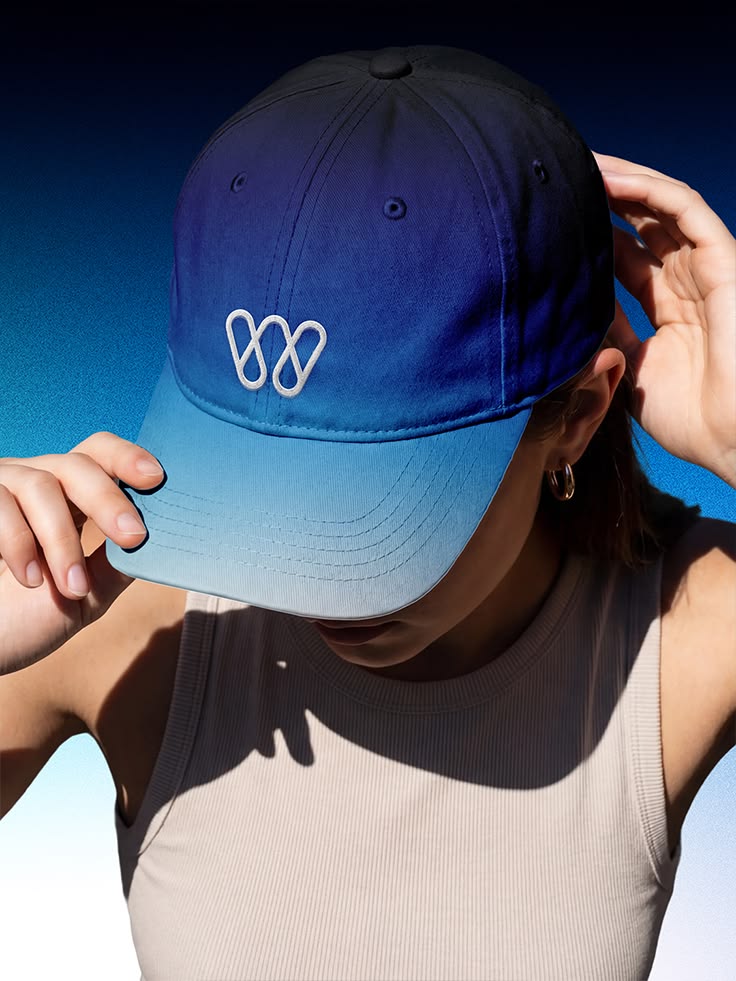 AI brand apparel mockup with custom cap in DIMA Media Studio