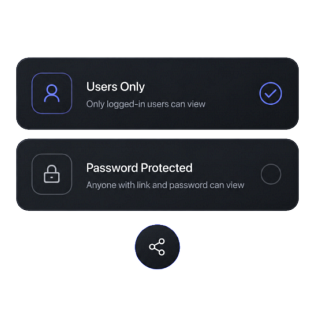 Share a Company Chat thread with logged-in users only, or with a password
