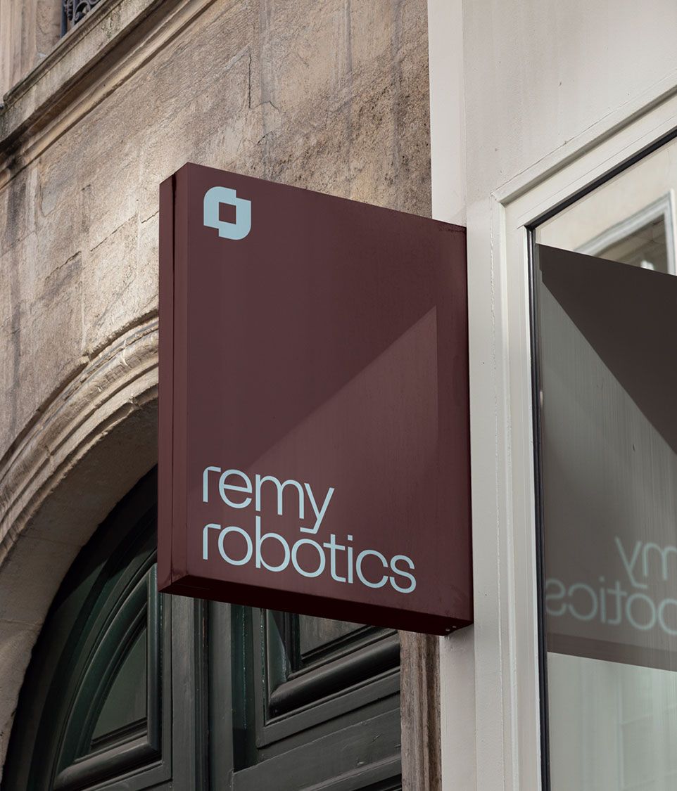 AI office signage mockup with blade sign in DIMA Media Studio