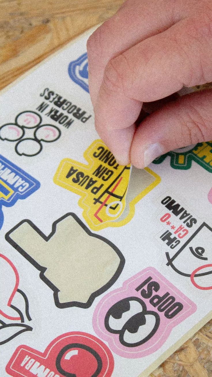 AI sticker sheet with die-cut labels in DIMA Media Studio