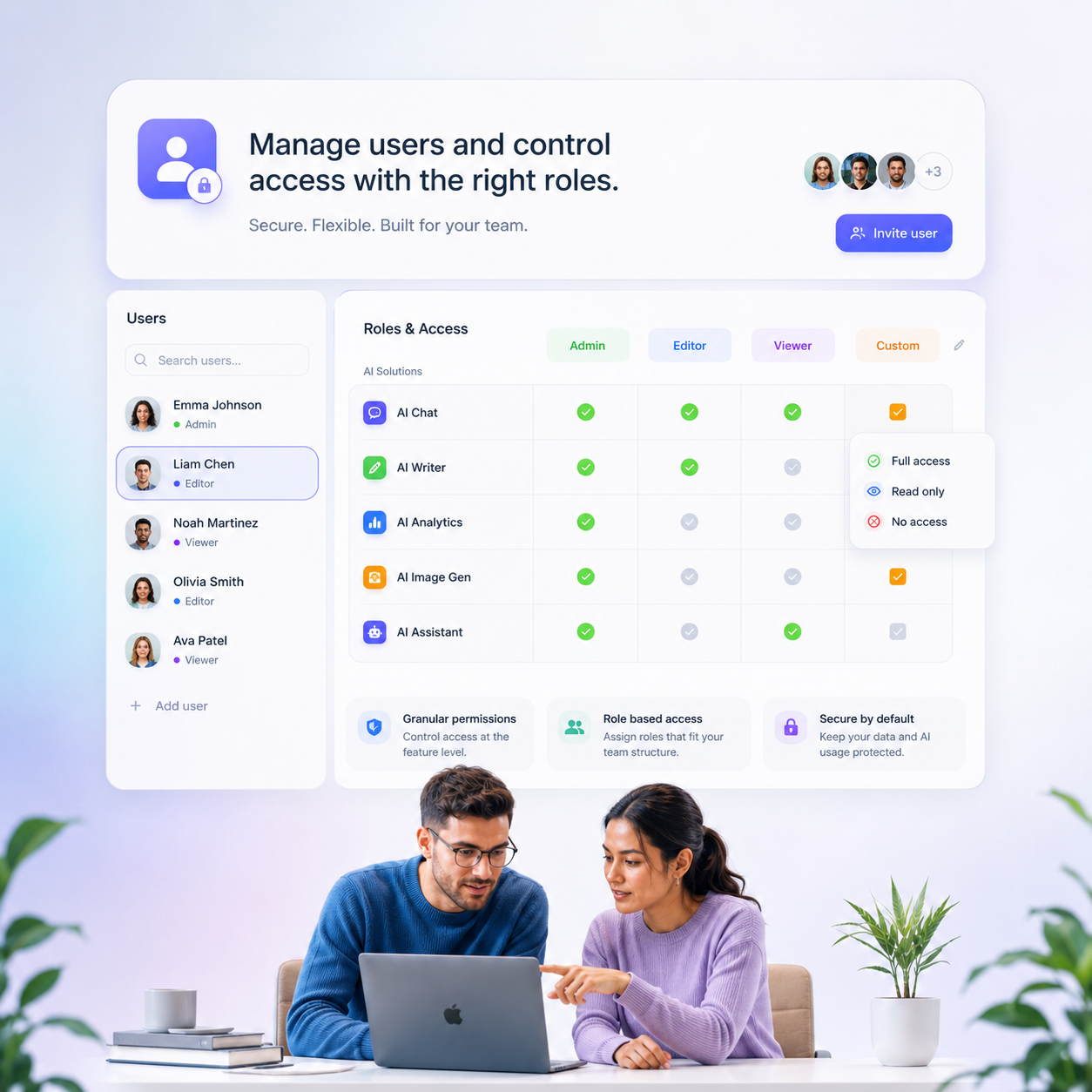 Owner controls for small business AI access and usage in DIMA